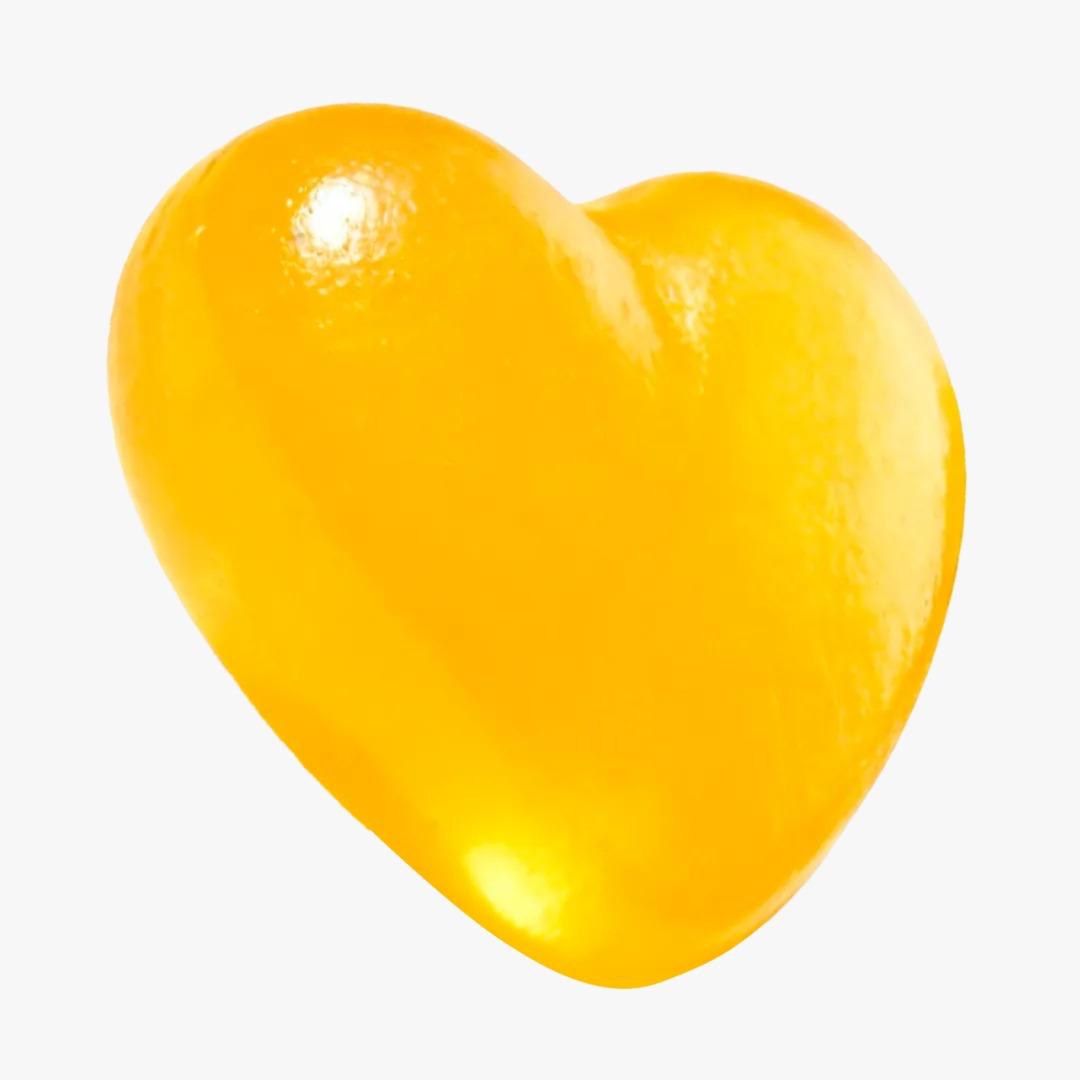 Gomita Flora Fem con forma de corazón, sabor ananá